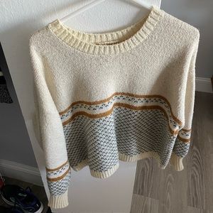 Billabong white printed womens sweater